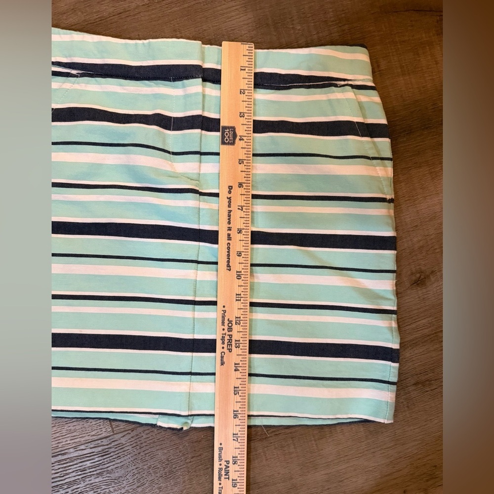 Tommy Hilfiger Mint and Navy Striped Mini Skirt Size 2 - Picture 9 of 11